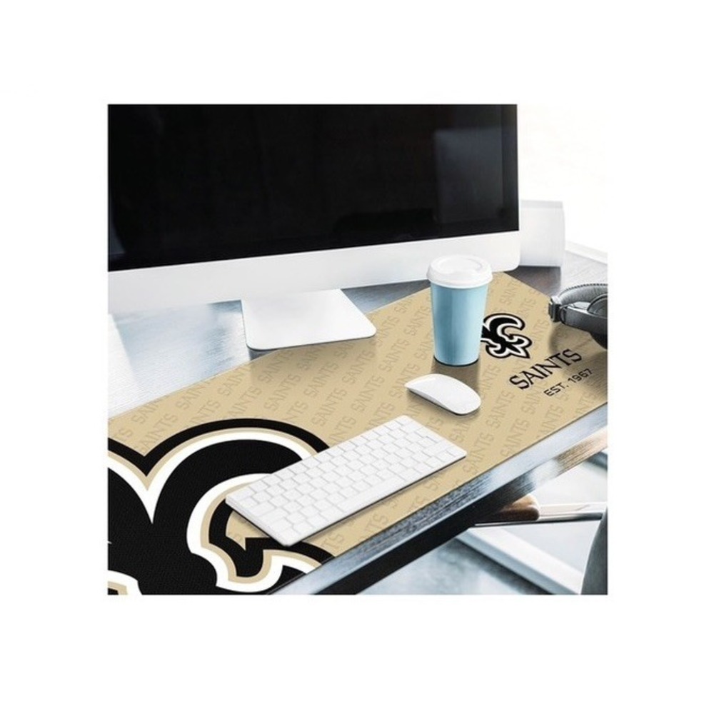 New Orleans Saints Gold/Black Patterned Large/XL Desk Mouse Pad Mat - Picture 3 of 5